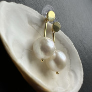 Earrings Natural pearls in silver with gold plating